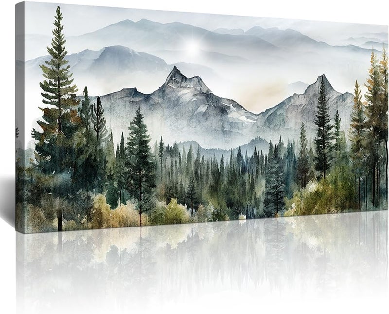 Lapremoly Abstract Mountain Scenery Canvas Wall Art - Image 1