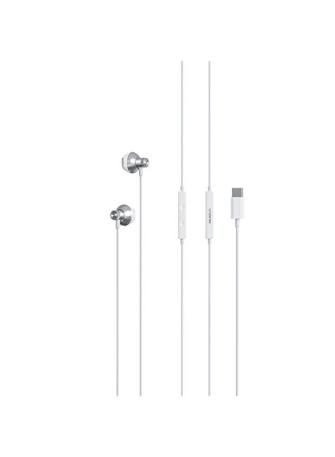Starfire Type-C Earphones with Digital Decoder Chip 14mm Dynamic Driver In-Ear Wired Headphones with Mic White - Image 2