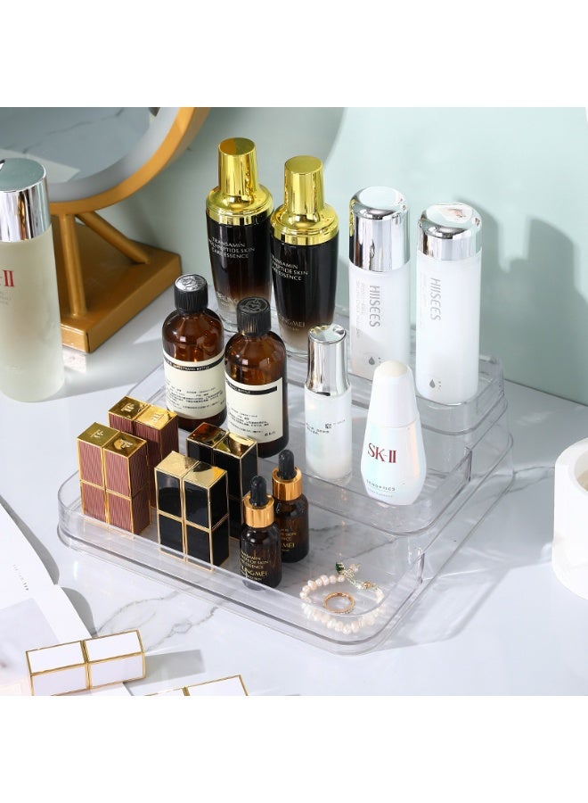 Clear Riser Display Tiered Display Shelf 3-tier Perfume Stand Mini Makeup Cosmetic Bottle Organizer Container for Lipsticks Nail Polish Bottles - Image 1