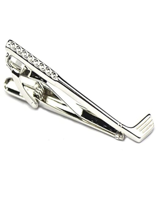 Flairs New York Gentleman's Premium Handmade Artisan Tie Bars Clips (1.50, Silver Golf Club) - Image 1