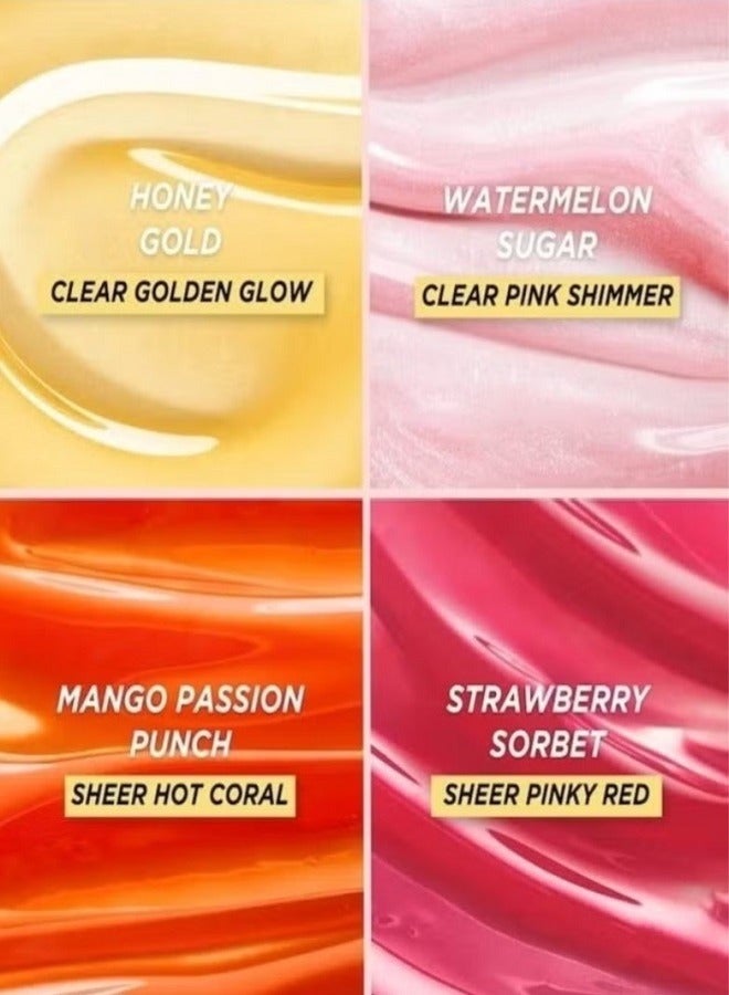 Gisou Honey Infused Lip Oil Strawberry Sorbet - Sheer Pinky Red, Hydrating & Nourishing Lip Treatment (0.27 oz / 8 ml) - Image 5