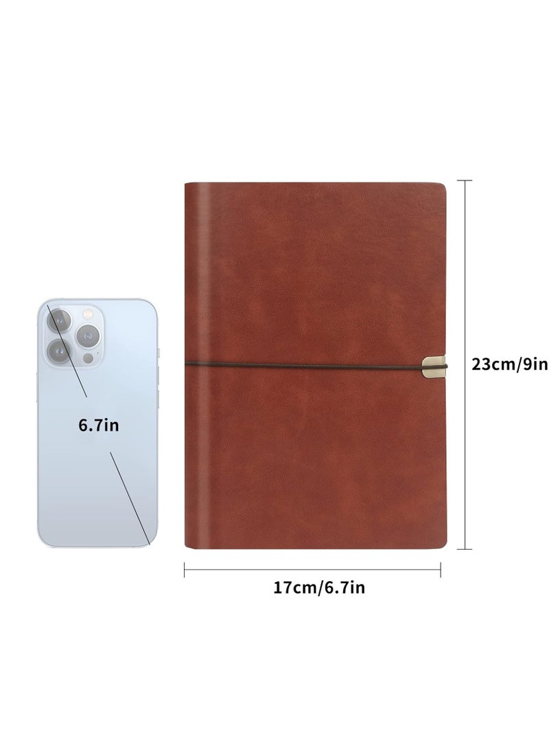 DUNISO Leather A5 Ring Binder Notebook, 6 Ring A5 Notebook Binder With A5 Refill Papers, Travel Binder Journal With Ring Binder, Refillable Journal Writing Notebook Brown (17*23 cm)  - Image 2