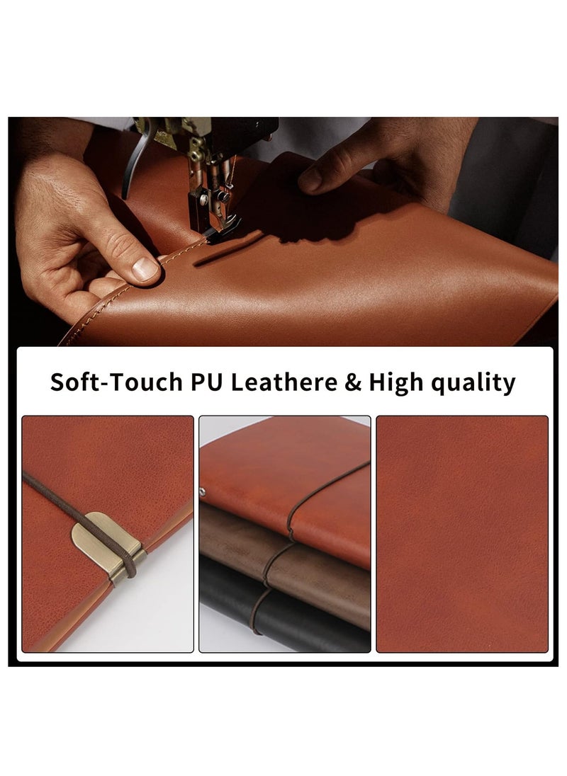 DUNISO Leather A5 Ring Binder Notebook, 6 Ring A5 Notebook Binder With A5 Refill Papers, Travel Binder Journal With Ring Binder, Refillable Journal Writing Notebook Brown (17*23 cm)  - Image 3