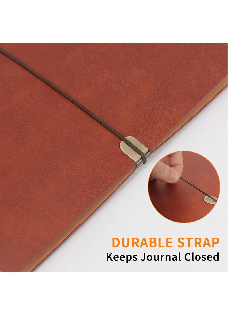 DUNISO Leather A5 Ring Binder Notebook, 6 Ring A5 Notebook Binder With A5 Refill Papers, Travel Binder Journal With Ring Binder, Refillable Journal Writing Notebook Brown (17*23 cm)  - Image 4