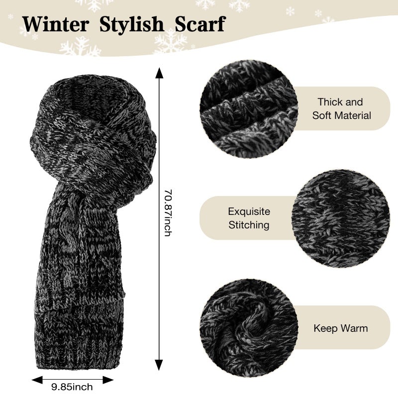 Tavaleu Womens Winter Beanie Hat Scarf Gloves Set, Pom Beanie Warm Knit Scarf Touchscreen Gloves for Cold Weather - Image 5