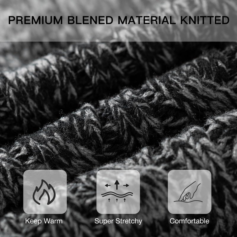 Tavaleu Womens Winter Beanie Hat Scarf Gloves Set, Pom Beanie Warm Knit Scarf Touchscreen Gloves for Cold Weather - Image 3
