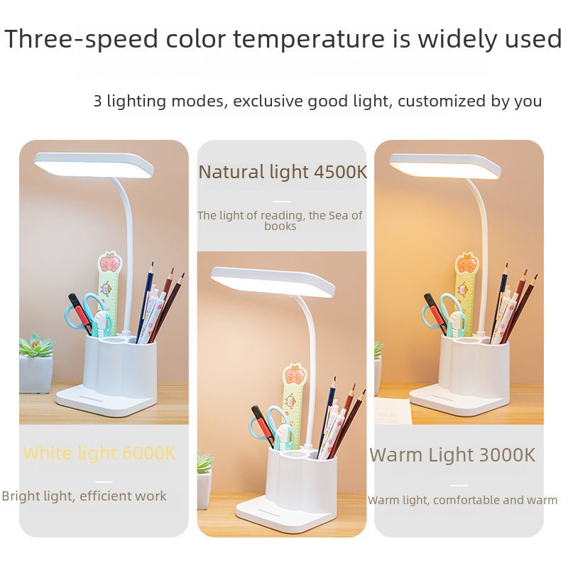 مصباح مكتب LED: أبيض بألوان ضوء قابلة للت調整 - حماية للعيون، بطارية ليثيوم مدمجة، تصميم إبداعي لغرف الطلاب، طاولات المكتب، وقراءة على جانب السرير - Image 4