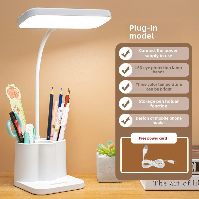 مصباح مكتب LED: أبيض بألوان ضوء قابلة للت調整 - حماية للعيون، بطارية ليثيوم مدمجة، تصميم إبداعي لغرف الطلاب، طاولات المكتب، وقراءة على جانب السرير - Image 1