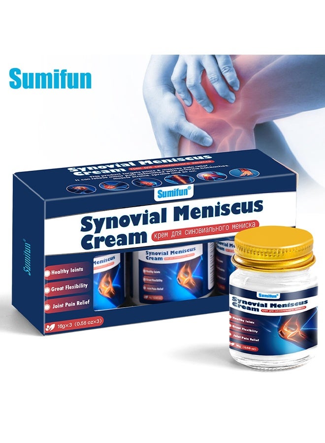 Sumifun 3PCS Synovial Meniscus Cream, Pain Relief Ointment, Meniscus Damage Leg Knee Arthritis Cream, Fast Absorbing Hand And Foot Tenosynovitis Cold Gel, Knee Joint Pain Relief Ointment - 16g*3PC - Image 1