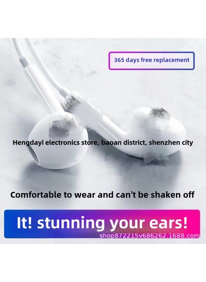 Generic - Suitable For Android Apple Round Hole Socket In-ear Sports Subwoofer Headset Cord-Color:Pink   Official Standard - Image 1