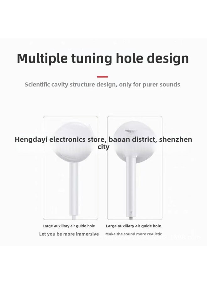 Generic - Suitable For Android Apple Round Hole Socket In-ear Sports Subwoofer Headset Cord-Color:Pink   Official Standard - Image 1