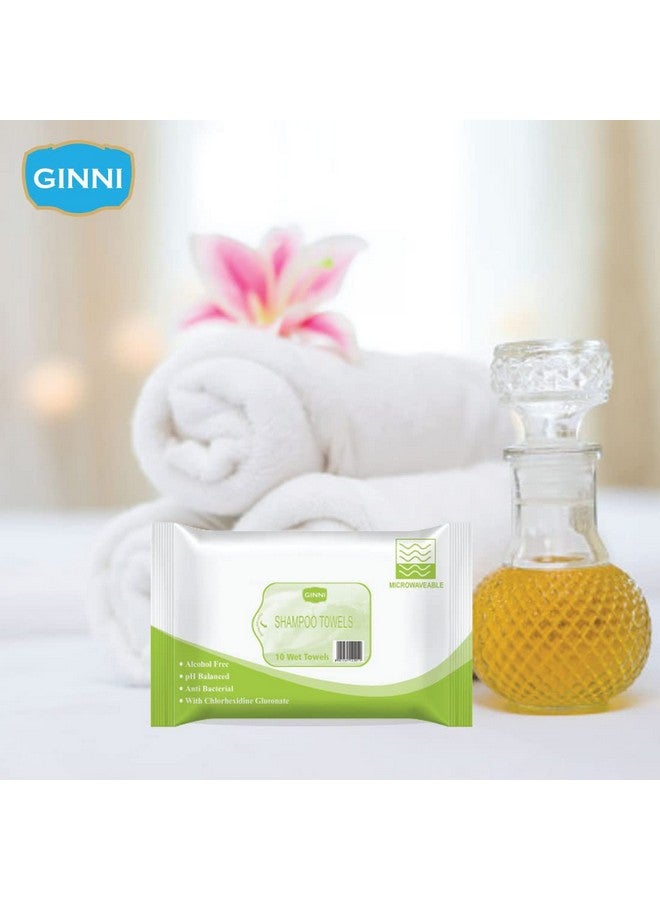 جيني مناشف شامبو جيني | تنظيف الشعر بدون شطف | متوازنة الحموضة، وخالية من الكحول، ومضادة للبكتيريا | مثالية للسفر أو المرضى أو الانتعاش الفوري | 10 مناشف في كل عبوة، عبوة من 6 قطع، 240 مم × 300 مم - Image 5