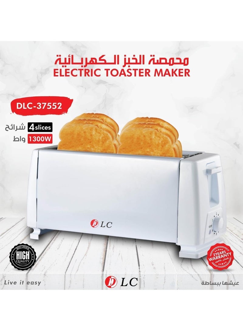 LC Electric Toaster Maker 4 Slices1300 Watt White - Image 2