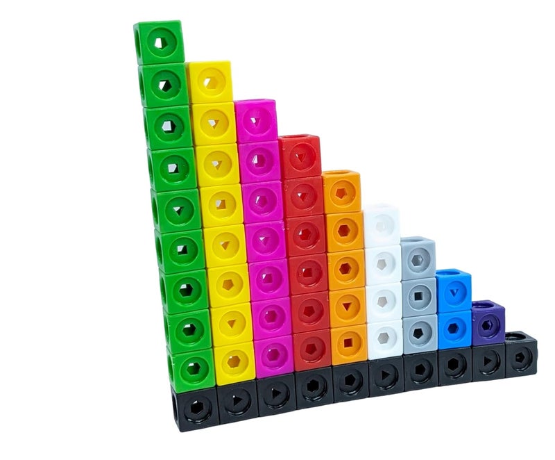 StepsToDo Pack 100 Pieces Maths Cubes in 5 Colours. Math Teaching Aid. 2CM Size. Educational Blocks Interlocking Counting Cubes. Linking Cubes. Snap Cubes. with Activity Booklet For Teen - Image 3