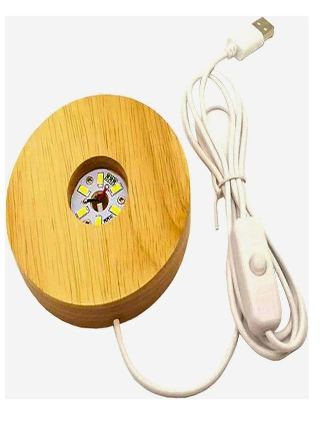 Orgner LED Display Stand: Illuminate Crystals, Collectibles & Decor with Warm USB Light. Wooden Base, Perfect for Showcasing Treasures & Adding Subtle Ambiance. (1 SET PACK) - Image 1