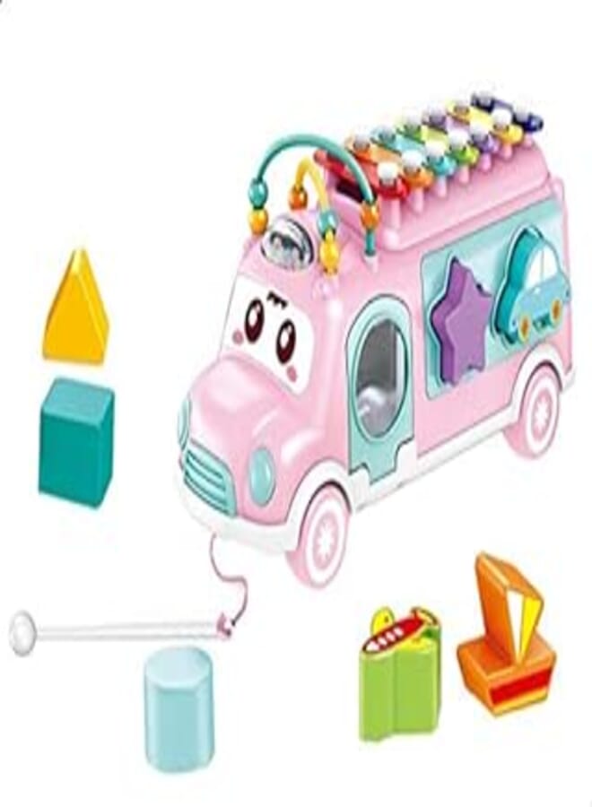Milano MX010 Happy Bus Shape Xylophone for Girls - Multi Color
