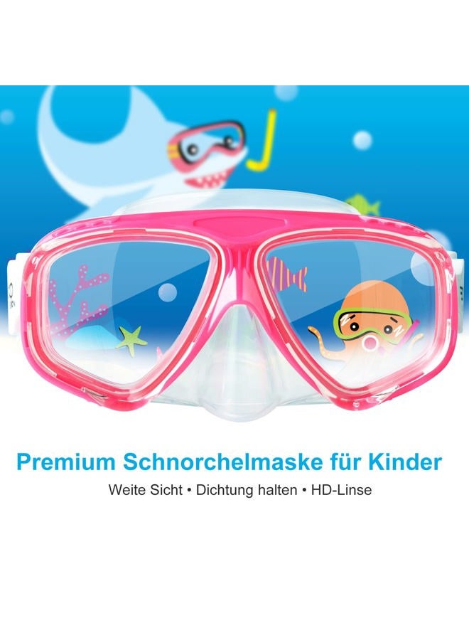 EXP VISION Kids Swim Mask, 180° Panoramic Child Diving Mask Anti-Fog Kids Swim Goggles with Nose Cover for Swimming, Diving, Snorkeling for Boys and Girls Age 4-14 (Sweet Pink) - Image 3