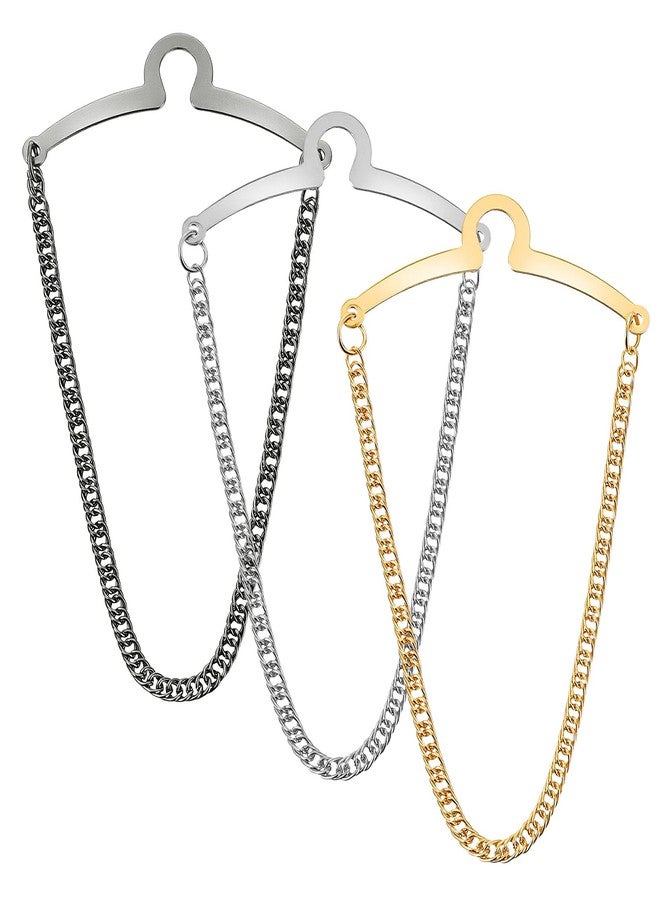 Thrymme 3 Pcs Tie Chain for Men, Elegant Tie Clips for Mens Neckties Tacks Accessories for Suits, Neckties, Vests, and Trousers, Perfect for Business & Wedding Wear - Image 1