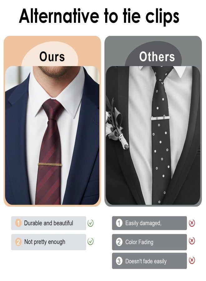 Thrymme 3 Pcs Tie Chain for Men, Elegant Tie Clips for Mens Neckties Tacks Accessories for Suits, Neckties, Vests, and Trousers, Perfect for Business & Wedding Wear - Image 3