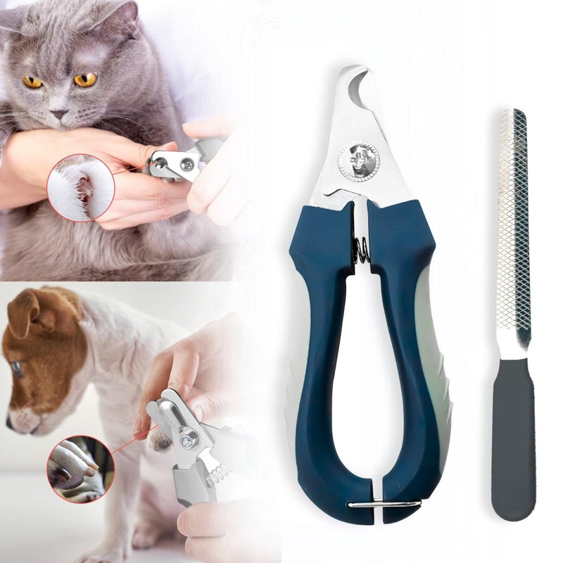 Buraq Pets Professional 2-in-1 Dog Nail Cutter & Flea Comb Set, Nail Trimmer with Filer for Small, Medium & Large Dogs, Puppies, Cats & Kittens, Claw Grooming Tool for Safe & Easy Grooming - Image 3