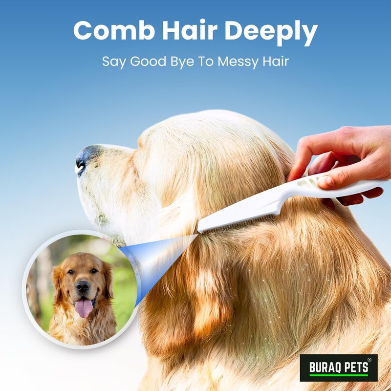 Buraq Pets Professional 2-in-1 Dog Nail Cutter & Flea Comb Set, Nail Trimmer with Filer for Small, Medium & Large Dogs, Puppies, Cats & Kittens, Claw Grooming Tool for Safe & Easy Grooming - Image 4