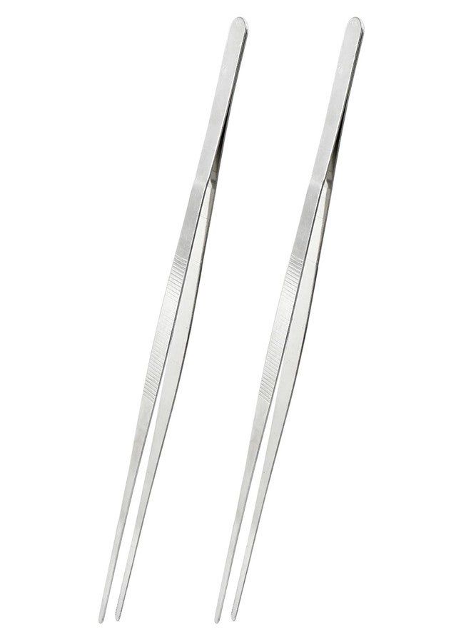 Dijedev 2Pcs 12 Inch Kitchen Tweezers Tongs, Cooking Tweezers, Chef Tweezers professional, Long Handle Food Tweezers, Stainless Steel Tweezers for Culinary, Bar, BBQ, Plating - Image 1