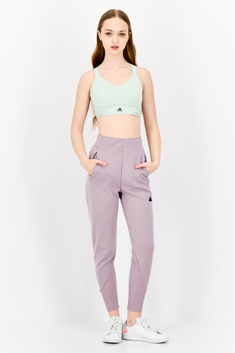 Adidas Women Brand Logo Padded Sports Bra, Sage Green - Image 3