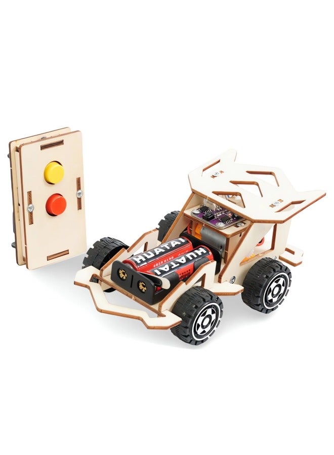 GGEROU Wooden Remote Car,science kit Wireless Remote Control Racing Car Kit,Science Experiment Kit,DIY Model Cars Kit Educational Building Toys - Image 1