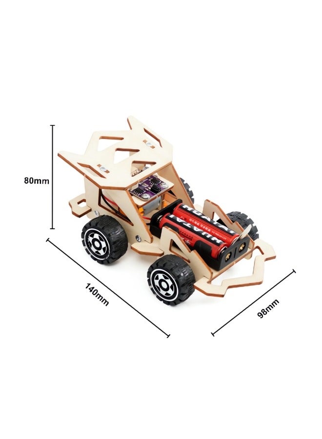 GGEROU Wooden Remote Car,science kit Wireless Remote Control Racing Car Kit,Science Experiment Kit,DIY Model Cars Kit Educational Building Toys - Image 2