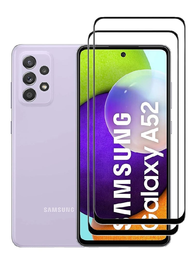 AINA 2 Pieces Tempered Glass Screen Protector 5D Designed For Samsung Galaxy A52 Full Glue Edge to Edge Full Screen Coverage And Bubble Free - Image 1
