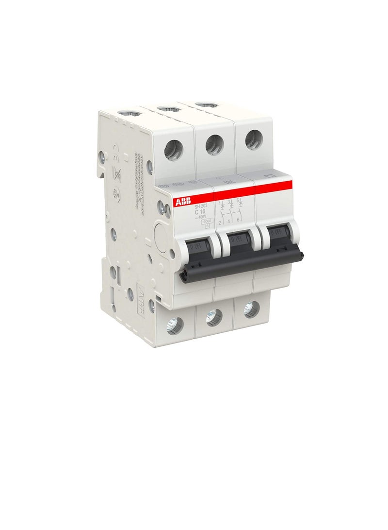 ABB Three pole Miniature Circuit Breaker 16A TP MCB 6KA TYPE C SH203-C16 2CDS213001R0164 - Image 3