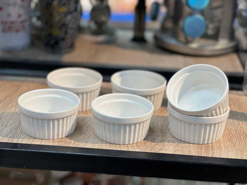 Generic White Porcelain Ramekin Bowls, 7 cm x 3 cm, Set of 6, Microwave and Oven Safe .nin - Image 2