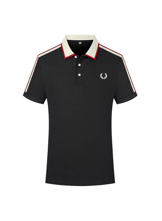 FRED PERRY breathable thin lapel contrast striped short-sleeved POLO shirt T-shirt short-sleeved lapel for men and women - Image 3