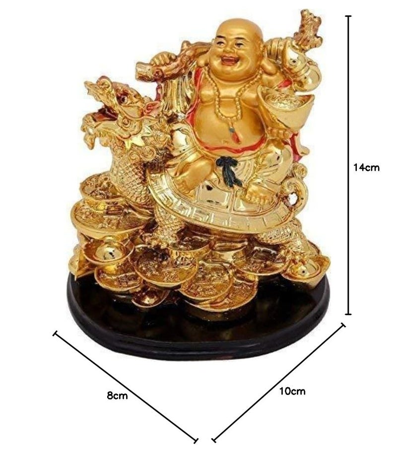 RIPE INDIA RIPE INDIA VastuFeng Shui Laughing Buddha on Dragon for Remove Bad Luck Vastu Feng Shui Items Laughing Buddha Gift H X14 cm - Image 5