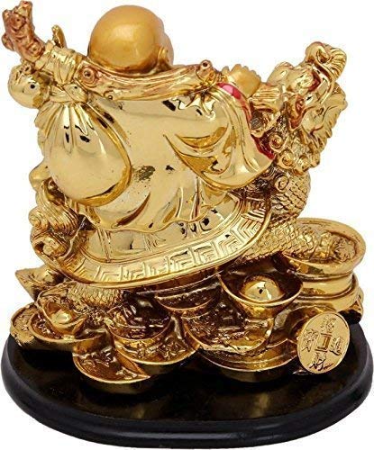 RIPE INDIA RIPE INDIA VastuFeng Shui Laughing Buddha on Dragon for Remove Bad Luck Vastu Feng Shui Items Laughing Buddha Gift H X14 cm - Image 4