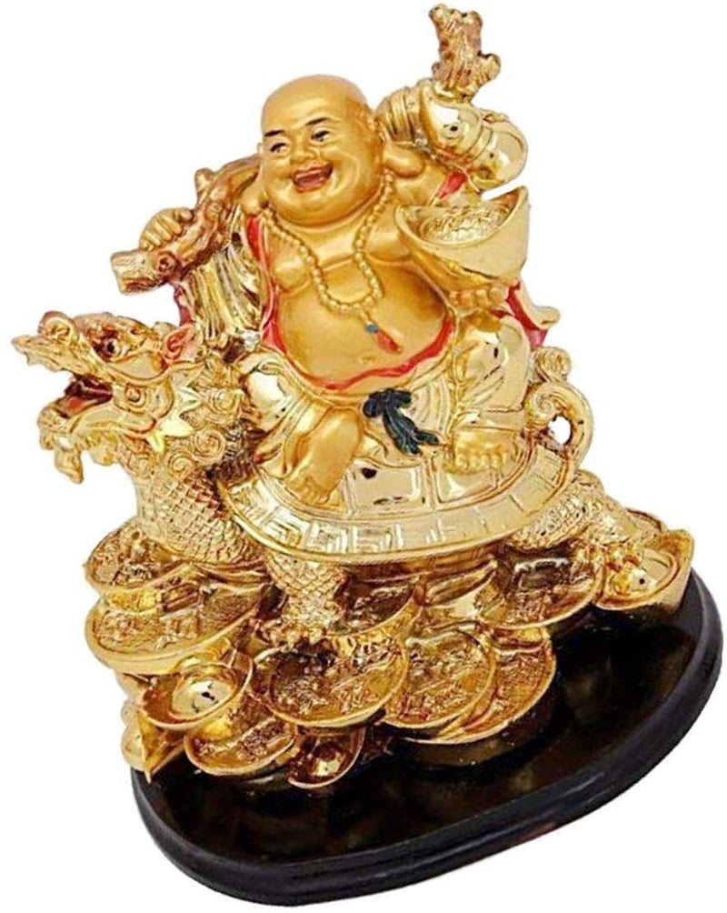 RIPE INDIA RIPE INDIA VastuFeng Shui Laughing Buddha on Dragon for Remove Bad Luck Vastu Feng Shui Items Laughing Buddha Gift H X14 cm - Image 2