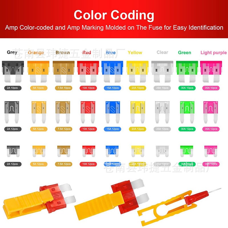 306Pcs Car Fuse Blade Small And Medium Mini Zinc Chip Insert Fuse Test Pen Suit - Image 5