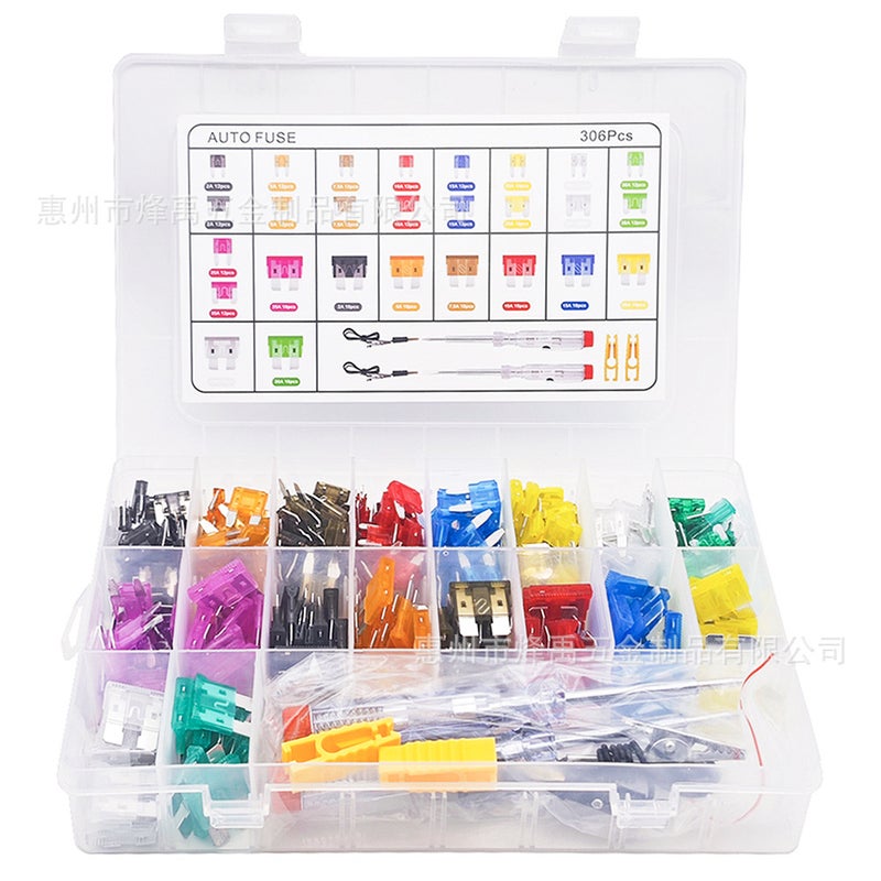 306Pcs Car Fuse Blade Small And Medium Mini Zinc Chip Insert Fuse Test Pen Suit - Image 2