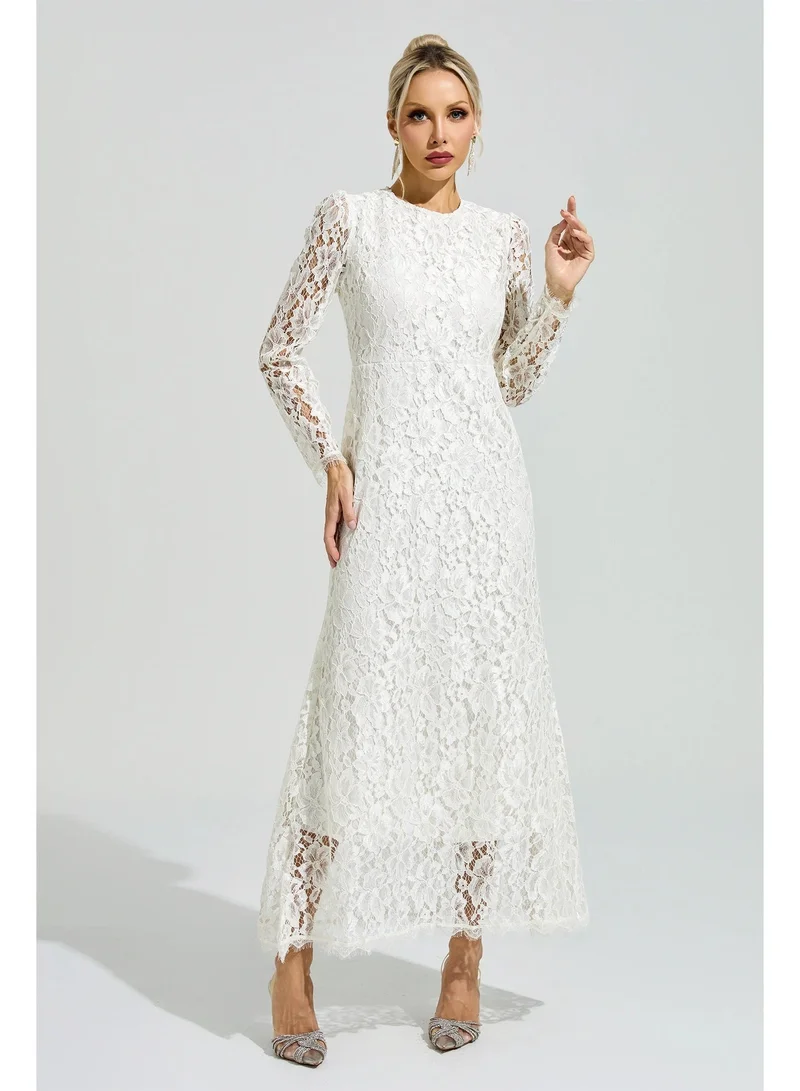 Catchall Warhol Long Sleeve Lace Maxi Dress