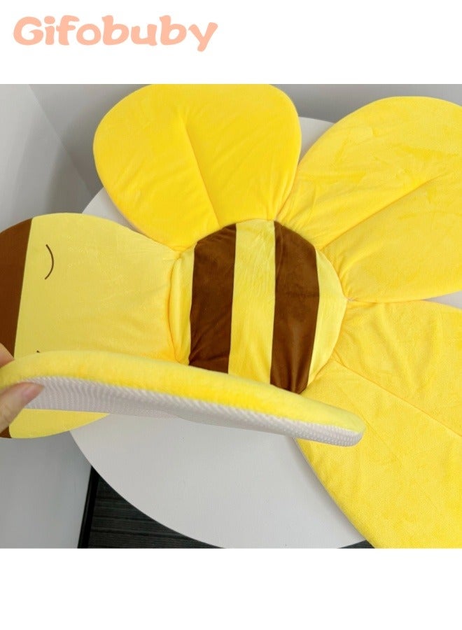 Gifobuby Yellow Bee Baby Bath MatNewborn Bath MatBaby Bath Support MatBaby Bath Flower Bath MatBaby Bathroom Bathtub MatPillow - Image 4