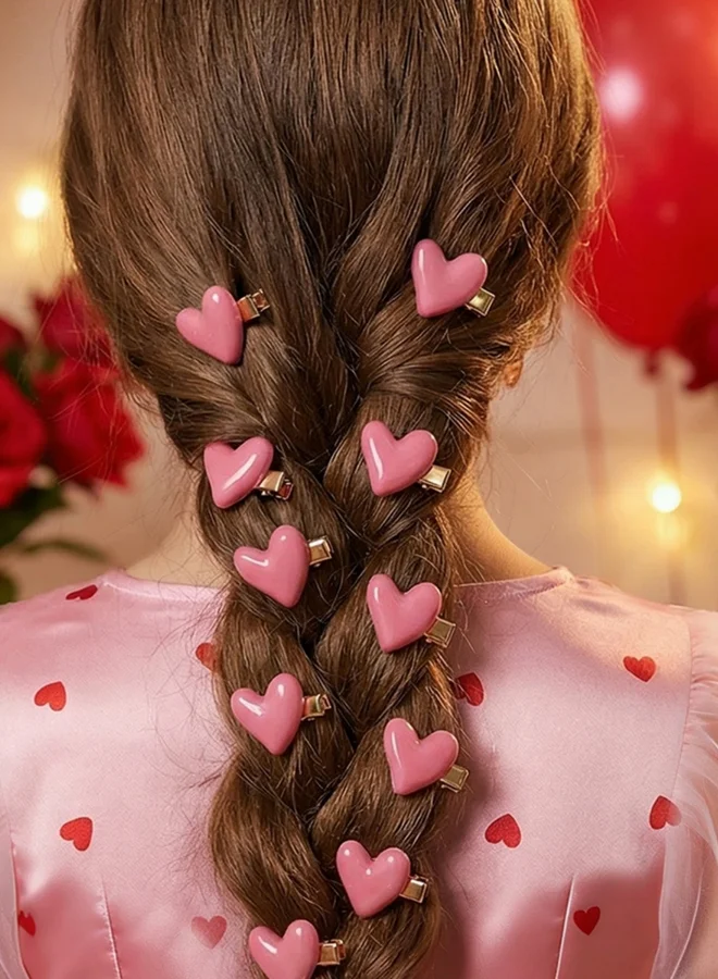 Take Two Pack of 10 - Pink Heart Hair Clips