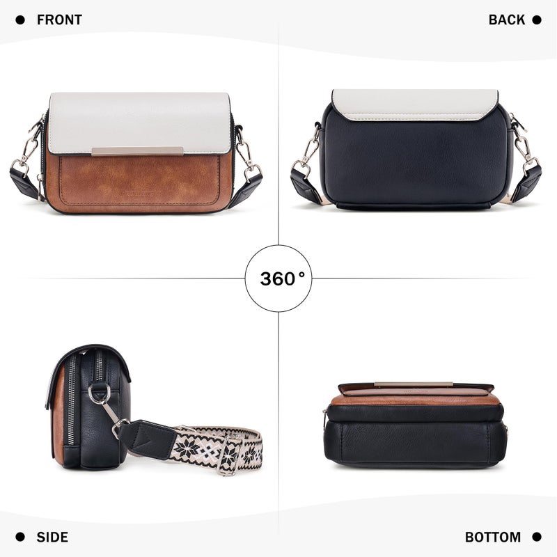 Roulens Crossbody Bags for Women Small Crossbody Wallet Purses with 6 Card Slots, Leather Shoulder Handbags, Perfect for Daily Use/Travel - Image 5