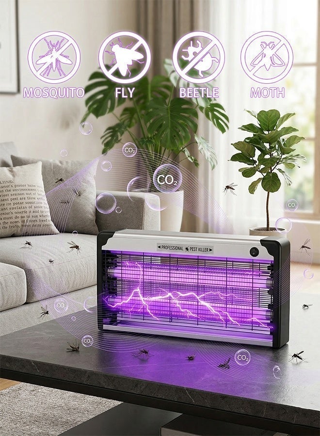 Yaqeen Mosquito Killer Lamp 30W UV Bug Zapper Dual Tube High Efficiency, Electric Insect Trap with Safety Grid One Touch Control Stable Light Output, Indoor Outdoor Fly Trap with Hanging Chain No Installation Required Durable Design - Image 3