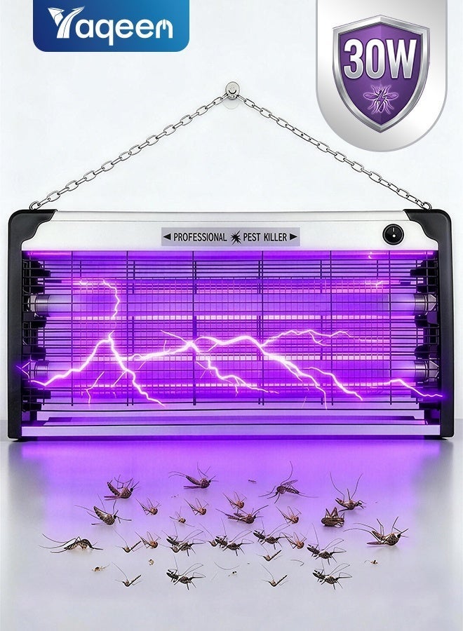 Yaqeen Mosquito Killer Lamp 30W UV Bug Zapper Dual Tube High Efficiency, Electric Insect Trap with Safety Grid One Touch Control Stable Light Output, Indoor Outdoor Fly Trap with Hanging Chain No Installation Required Durable Design - Image 1