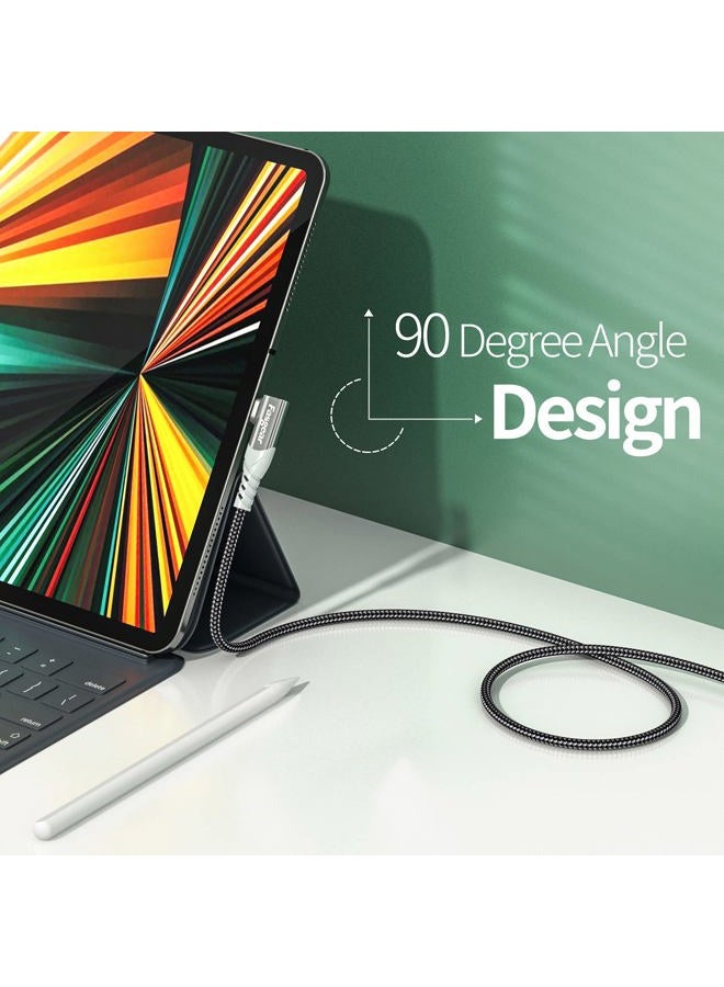 Fasgear 10ft USB C to USB A Cable 2 Pack Long 3A Fast Charging Type C Charger Cord Braided Right Angle Data Sync Compatible for PS5 Controller/Sam-Sung A34/Galaxy S23 Note 10/Moto G/TCL 30 SE - Image 3