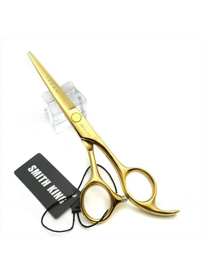 Smithking 5.5 Inches Hair Cutting Scissors Set with Razor Combs Lether Scissors Case,Hair Cutting Shears Hair Thinning Shears for Personal and Professional (Gold) - Image 5