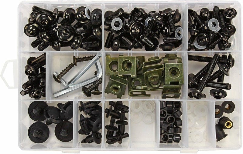 BACLAUGH Complete Fairing Bolts Screws Bodywork Kit Replacement For Kawasak Suzuki Honda Ducati Yamaha BMW GSXR Motorcycle Black - Image 1