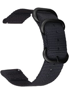 Generic Nylon Strap 20MM Blue Fits With Amazfit GTS 4 Mini - Bip 3 - GTS 2 Mini- Amazfit GTS 2-Amazfit GTS 4 Band Wrist Strap Black  - Image 2