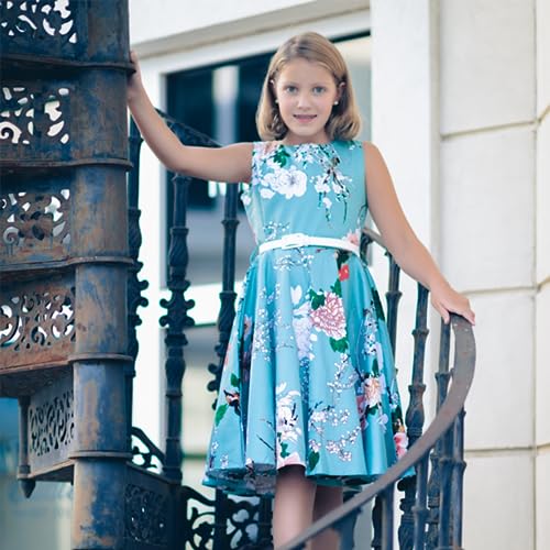 HB HBB MAGIC Girls Vintage Dress 50s Retro Twirling Special Occasion Dresses Size 6-14 Sleeveless Kids Dress - Image 5