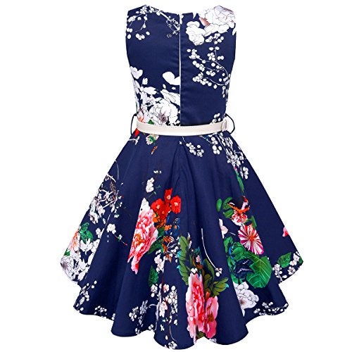 HB HBB MAGIC Girls Vintage Dress 50s Retro Twirling Special Occasion Dresses Size 6-14 Sleeveless Kids Dress - Image 2